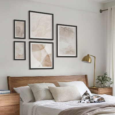 Set di quadri incorniciati Colori ad acquerello, texture boho