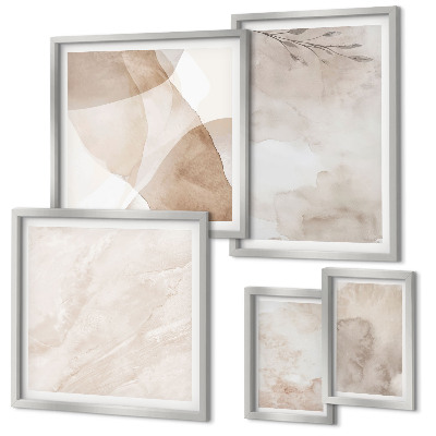 Set di quadri incorniciati Colori ad acquerello, texture boho