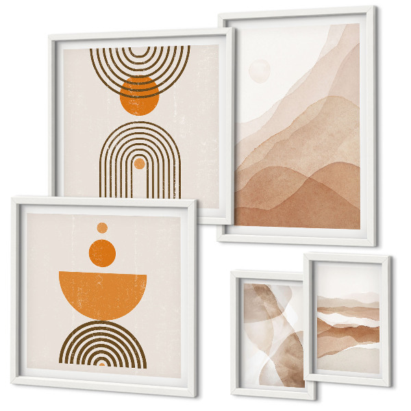 Set di 5 quadri Strutture di varie sfumature di minimalismo