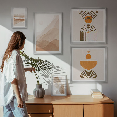 Set di 5 quadri Strutture di varie sfumature di minimalismo