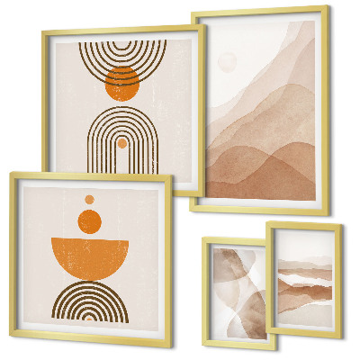Set di 5 quadri Strutture di varie sfumature di minimalismo