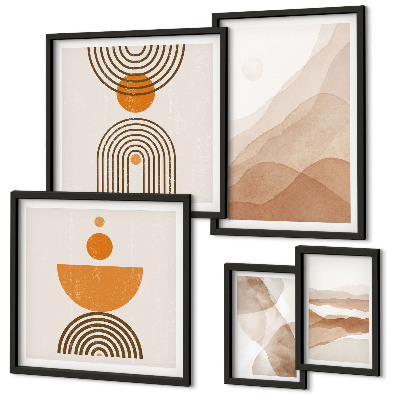 Set di 5 quadri Strutture di varie sfumature di minimalismo