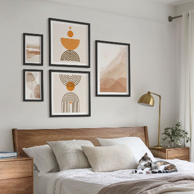 Set di 5 quadri Strutture di varie sfumature di minimalismo