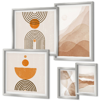 Set di 5 quadri Strutture di varie sfumature di minimalismo
