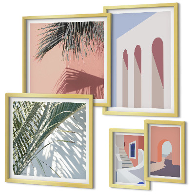 Set di quadri incorniciati Illustrazioni di architettura urbana