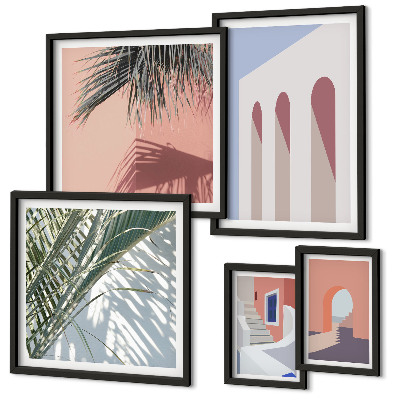 Set di quadri incorniciati Illustrazioni di architettura urbana
