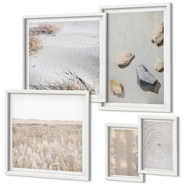 Set di 5 quadri Trame naturali in stile boho