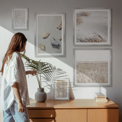 Set di 5 quadri Trame naturali in stile boho