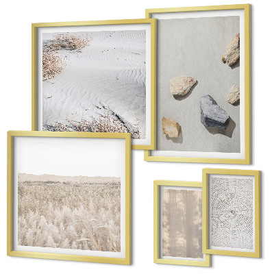 Set di 5 quadri Trame naturali in stile boho