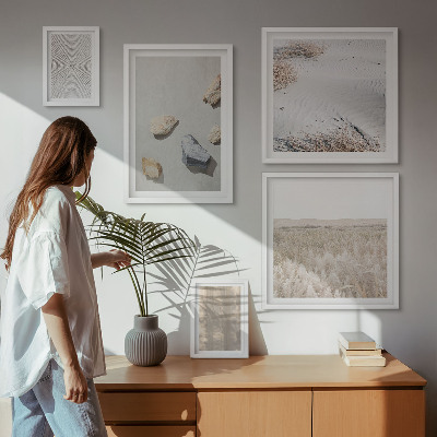 Set di 5 quadri Trame naturali in stile boho