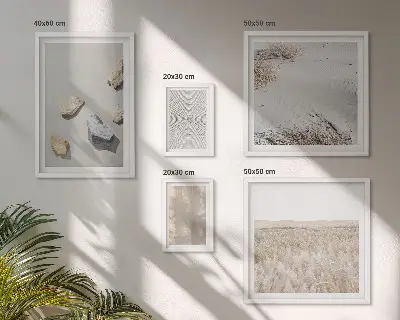 Set di 5 quadri con trame naturali in stile boho