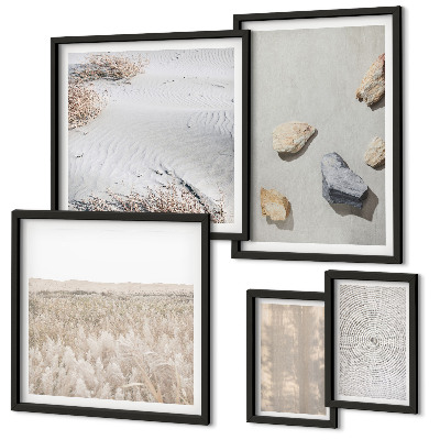 Set di 5 quadri Trame naturali in stile boho