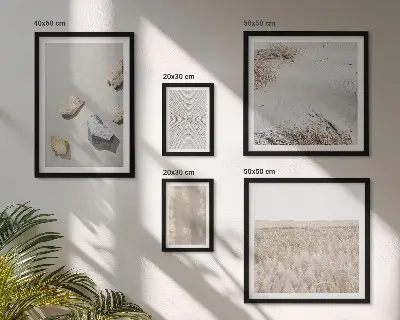 Set di 5 quadri con trame naturali in stile boho