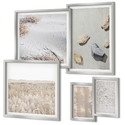 Set di 5 quadri Trame naturali in stile boho