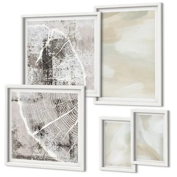 Set di quadri incorniciati con design a texture pittorica minimalista