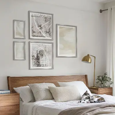 Set di quadri incorniciati con design a texture pittorica minimalista