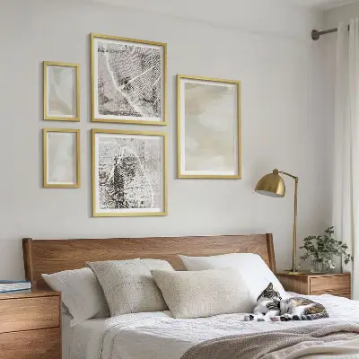Set di quadri incorniciati con design a texture pittorica minimalista