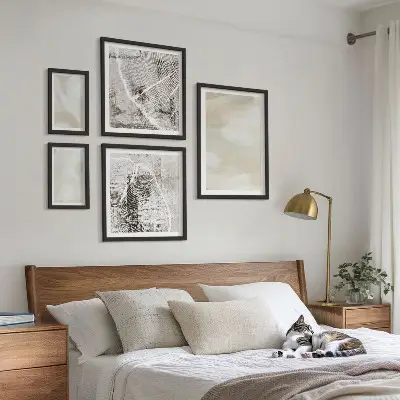 Set di quadri incorniciati con design a texture pittorica minimalista