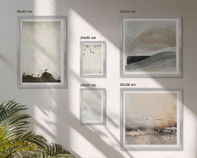 Polittico con cornice Uccelli rocce pennellate decorazioni