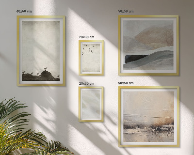 Polittico con cornice Uccelli rocce pennellate decorazioni