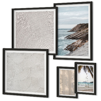 Set di 5 quadri Spiaggia estiva con vista sul mare