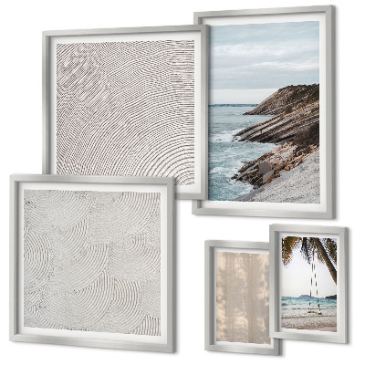 Set di 5 quadri Spiaggia estiva con vista sul mare