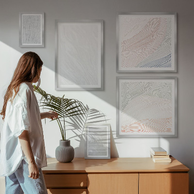 Set di 5 quadri Strutture luminose, motivi a stringa