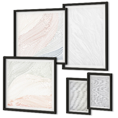 Set di 5 quadri Strutture luminose, motivi a stringa