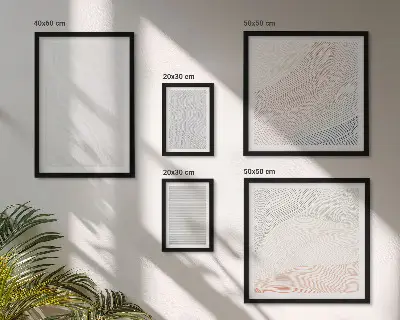 Set di 5 quadri con motivi a stringa e strutture luminose