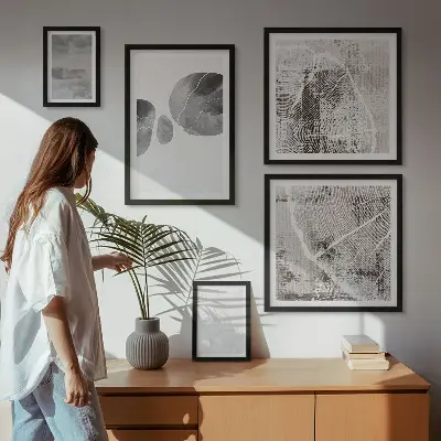 Set di quadri incorniciati con forme astratte moderne