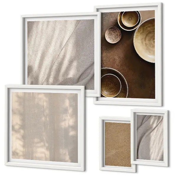 Set di 5 quadri con strutture di texture minimaliste