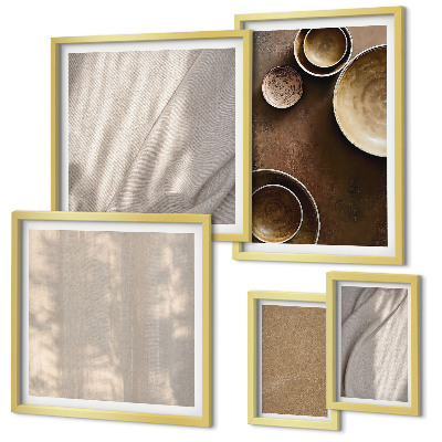 Set di 5 quadri Strutture di texture minimaliste