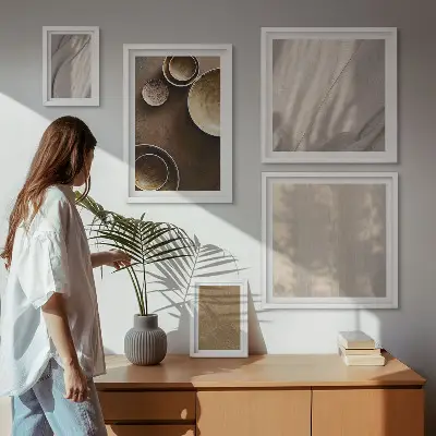 Set di 5 quadri con strutture di texture minimaliste