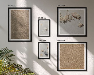 Polittico con cornice Strutture naturali sulla spiaggia di sassi