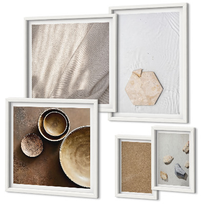 Set di 5 quadri Texture minimaliste calde