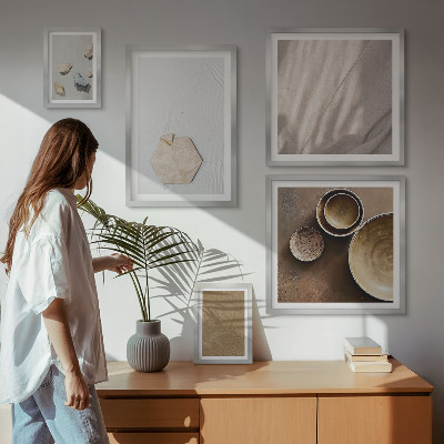 Set di 5 quadri Texture minimaliste calde