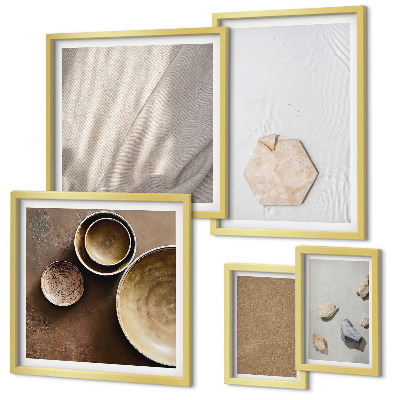 Set di 5 quadri Texture minimaliste calde