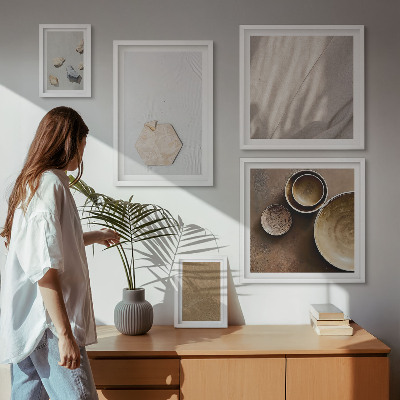 Set di 5 quadri Texture minimaliste calde