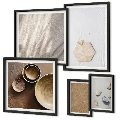 Set di 5 quadri con texture minimalista dai toni caldi