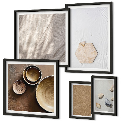 Set di 5 quadri Texture minimaliste calde
