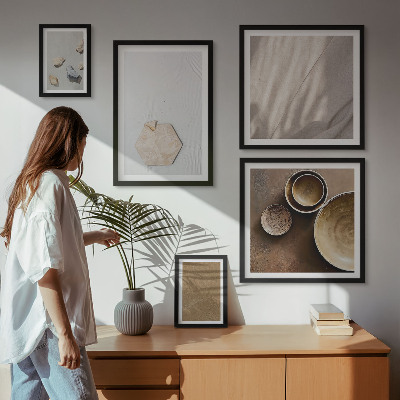 Set di 5 quadri Texture minimaliste calde