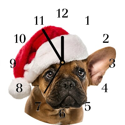 Zegar ścienny Bulldog Pies Święta