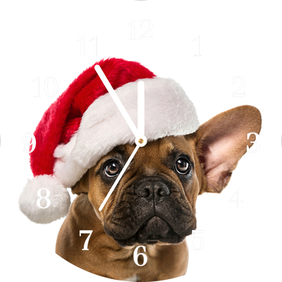 Zegar ścienny Bulldog Pies Święta