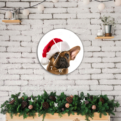 Zegar ścienny Bulldog Pies Święta