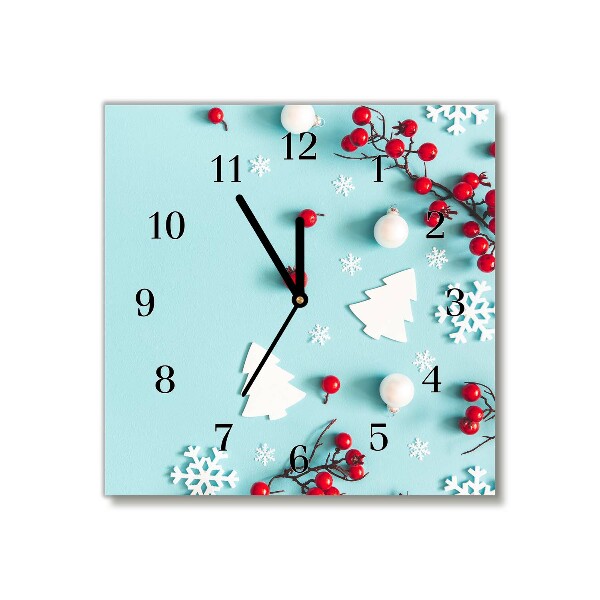 Orologio quadrato in vetro Kwadratowy Ornamenti di Natale con fiocchi di neve