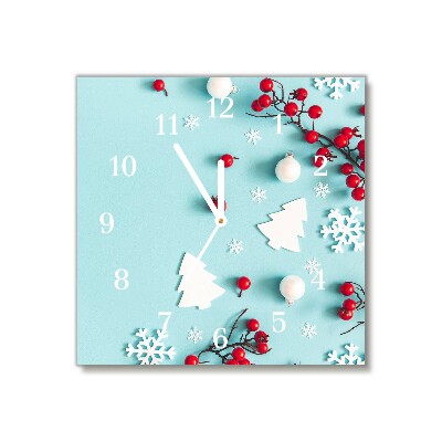 Orologio quadrato in vetro Kwadratowy Ornamenti di Natale con fiocchi di neve