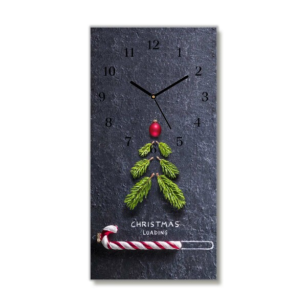 Orologio verticale in vetro Pionowy-Albero di Natale astratto Natale Inverno