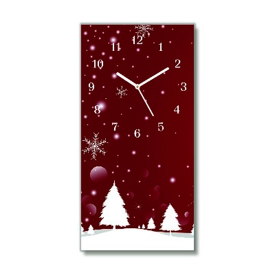 Orologio verticale in vetro Pionowy-Albero di Natale Fiocchi di neve festivi