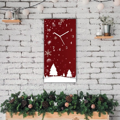 Orologio verticale in vetro Pionowy-Albero di Natale Fiocchi di neve festivi