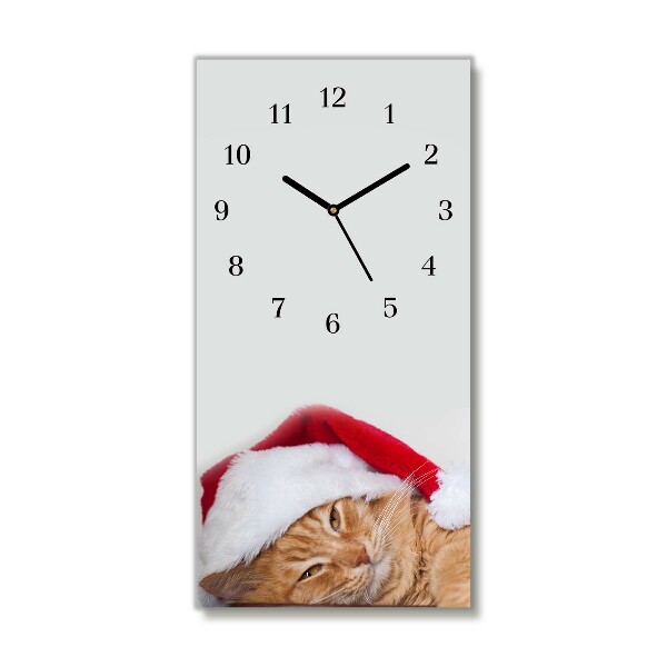 Orologio verticale Pionowy-Cappello di Babbo Natale gatto